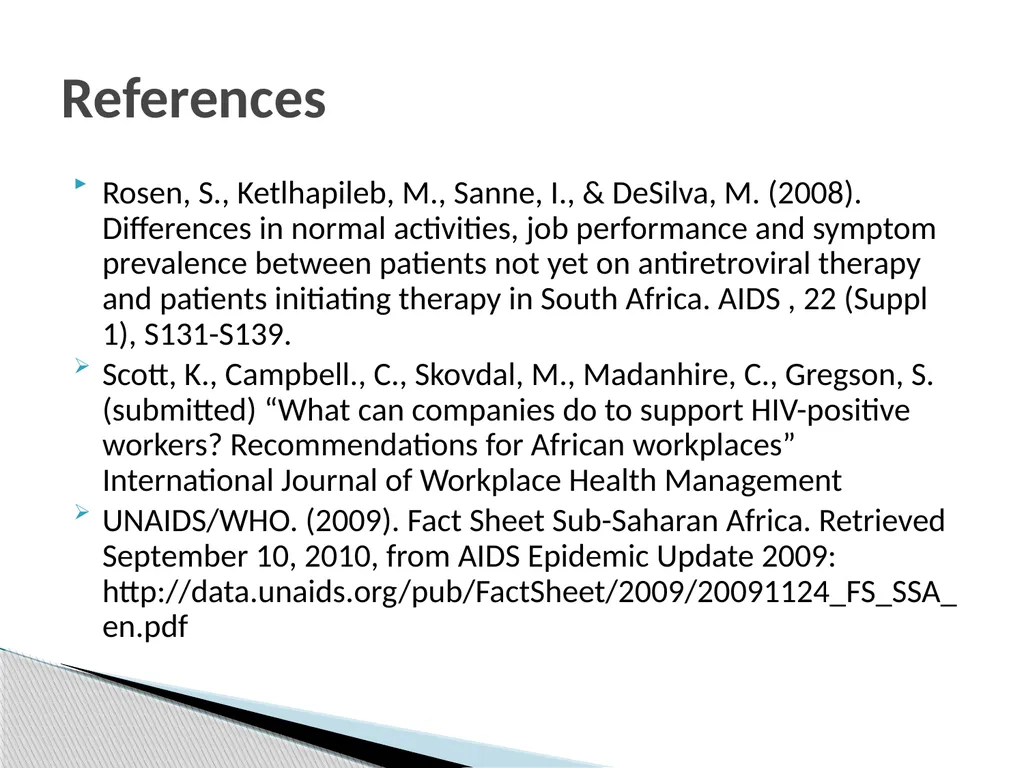 AIDS amongst workers: What special factors - slide 29 of 29
