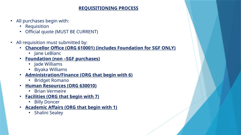 REQUISITION/PURCHASING PROCESS June 07, 2023 - slide 2 of 22