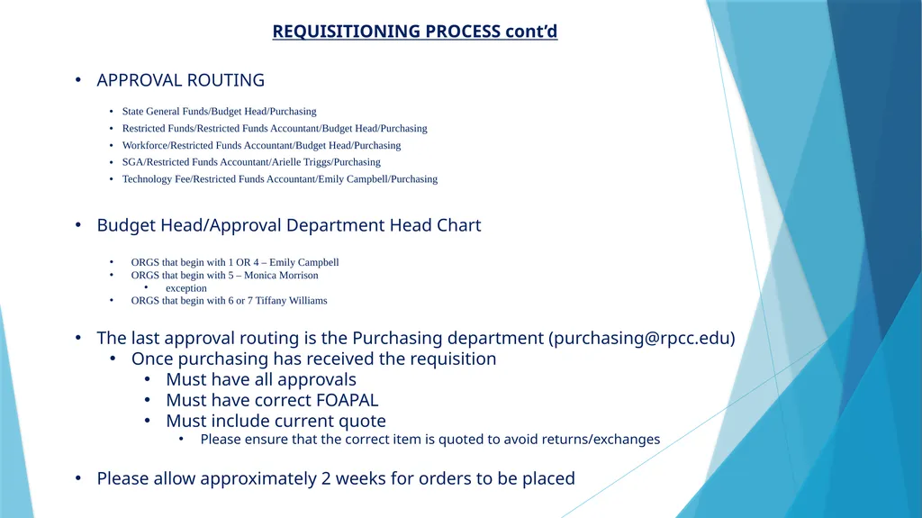 REQUISITION/PURCHASING PROCESS June 07, 2023 - slide 4 of 22