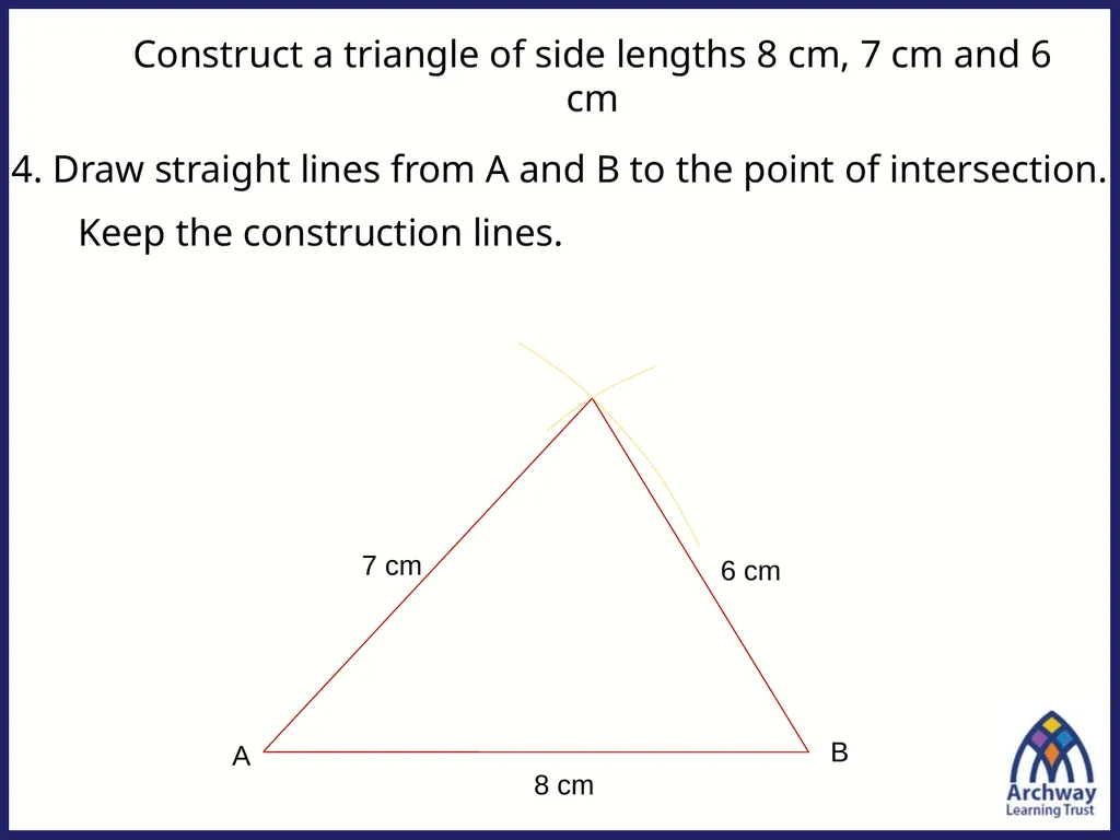 Last lesson we looked at how to draw triangles - slide 8 of 12