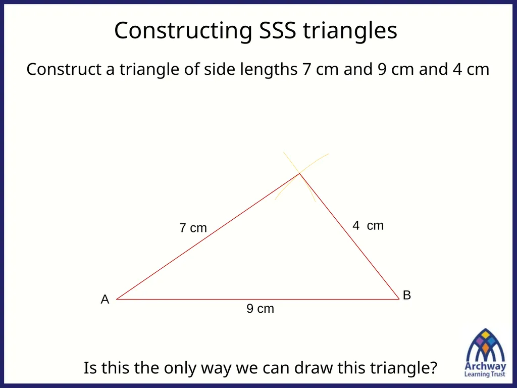 Last lesson we looked at how to draw triangles - slide 9 of 12