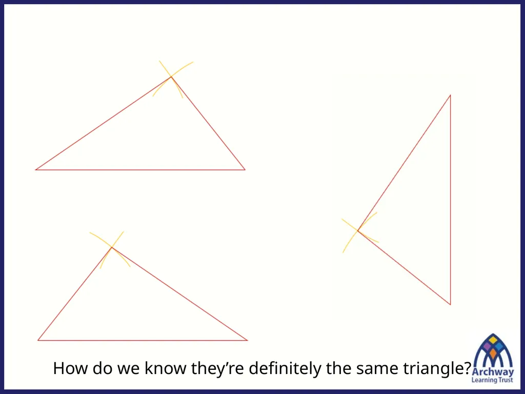 Last lesson we looked at how to draw triangles - slide 10 of 12