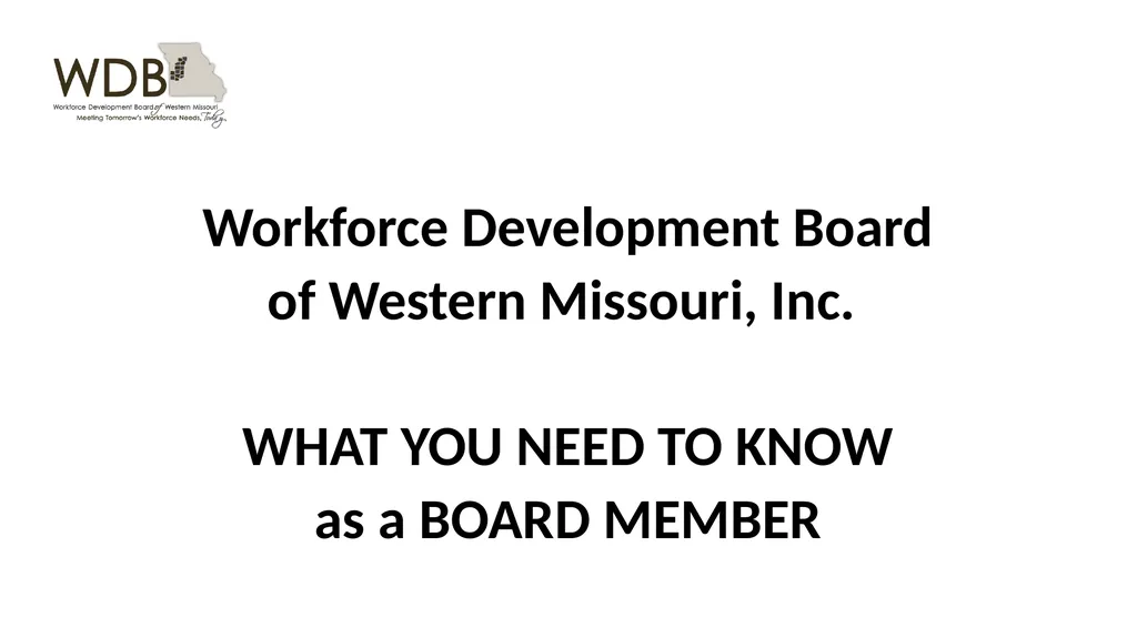 Workforce Development Board of Western Missouri, - slide 1 of 13