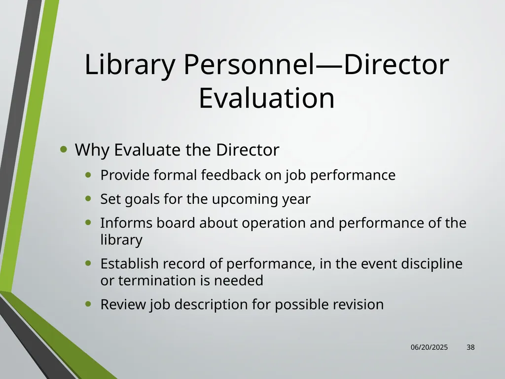 Library Director Orientation John Thompson, System - slide 38 of 96
