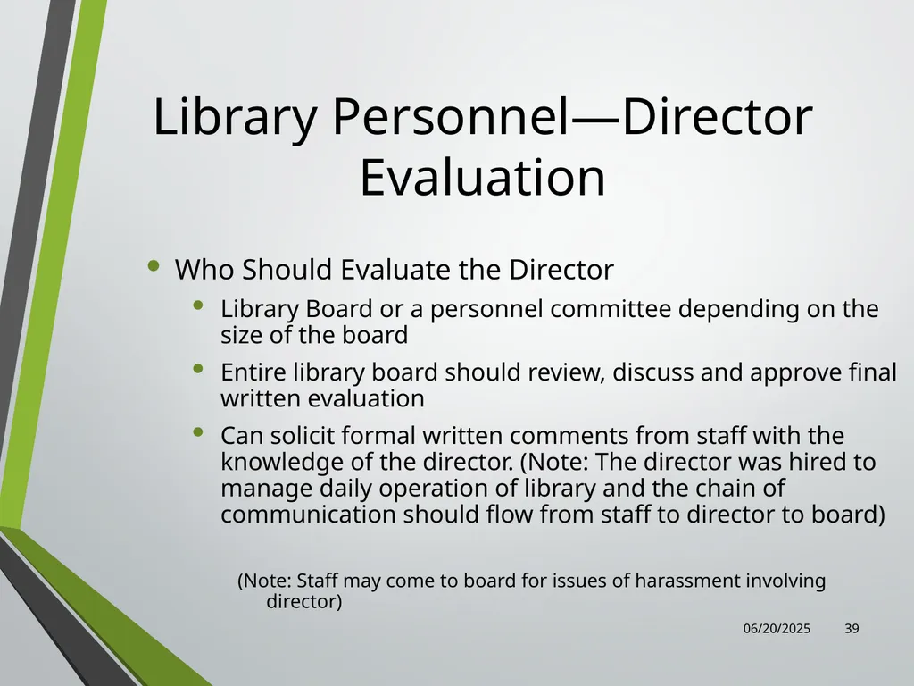 Library Director Orientation John Thompson, System - slide 39 of 96