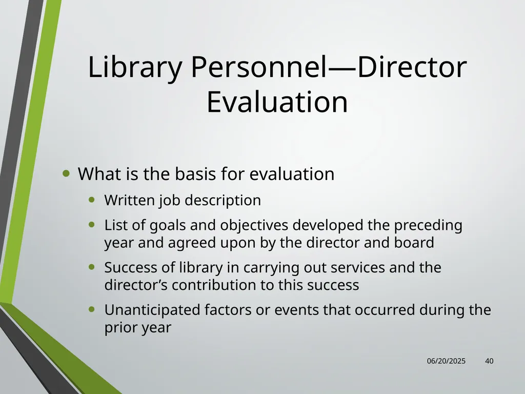 Library Director Orientation John Thompson, System - slide 40 of 96