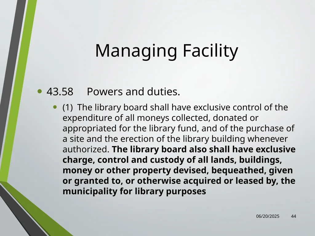 Library Director Orientation John Thompson, System - slide 44 of 96
