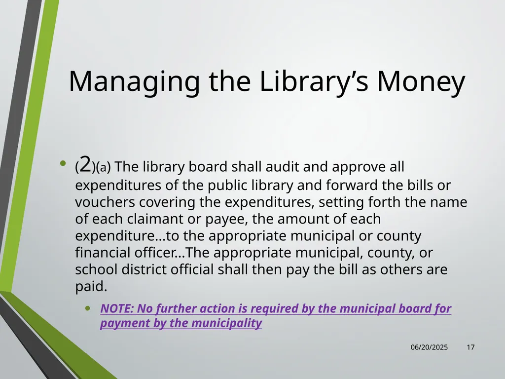 Library Director Orientation John Thompson, System - slide 17 of 96