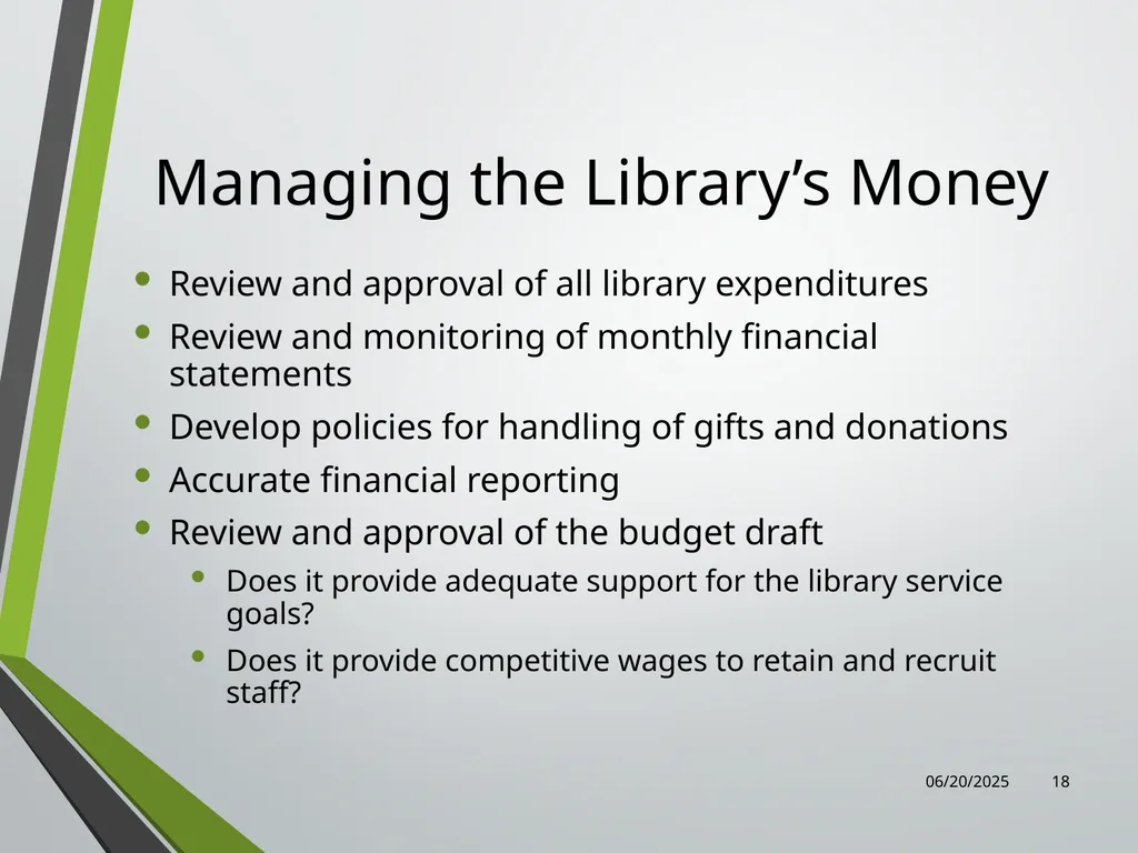 Library Director Orientation John Thompson, System - slide 18 of 96