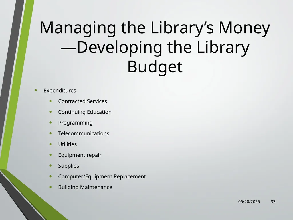 Library Director Orientation John Thompson, System - slide 33 of 96