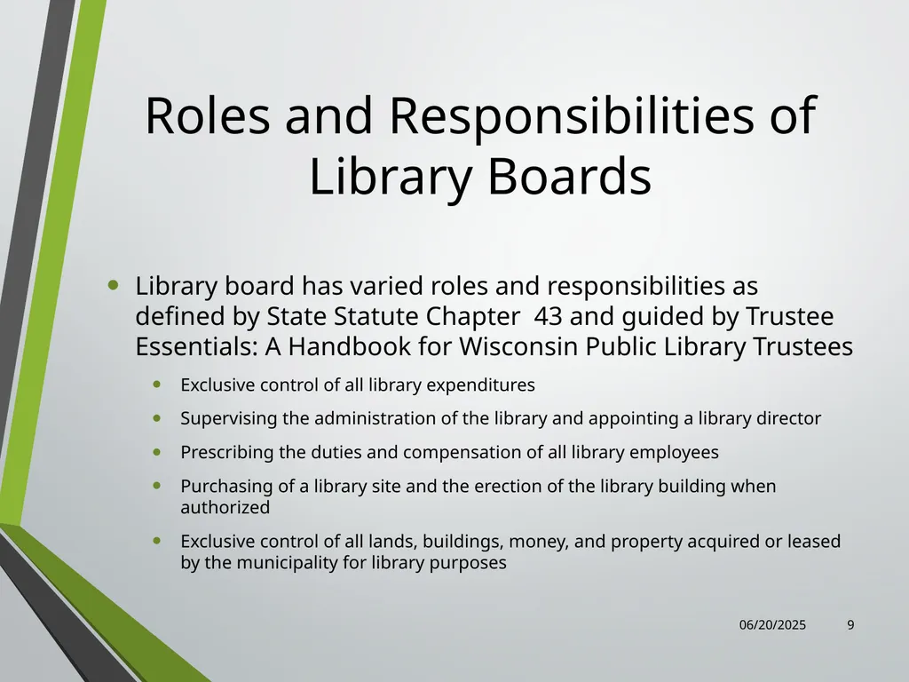 Library Director Orientation John Thompson, System - slide 9 of 96