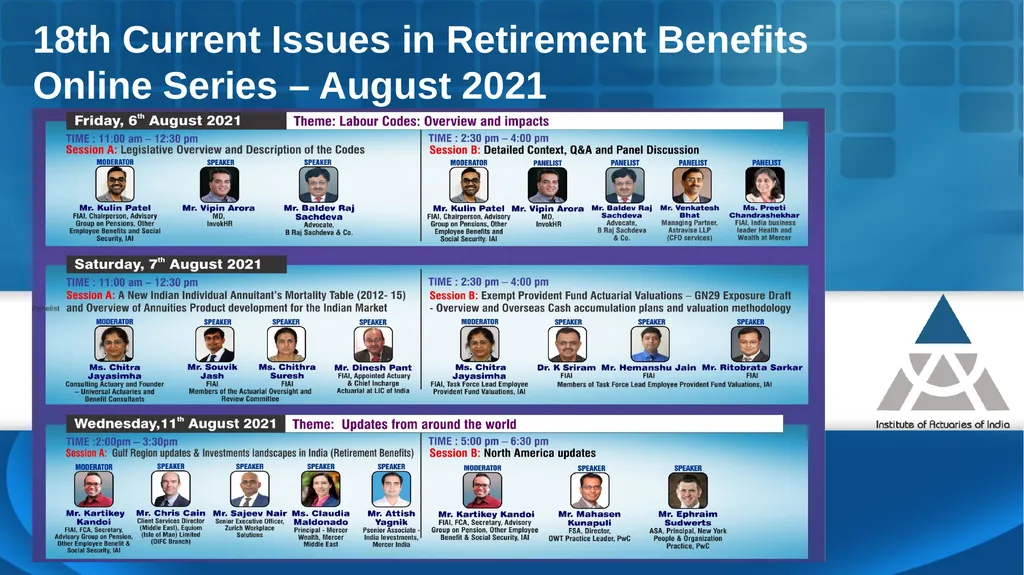 18th Current Issues in Retirement Benefits Online - slide 1 of 27