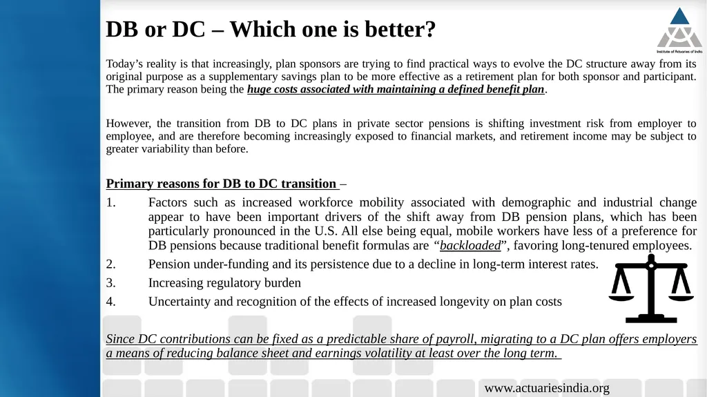 18th Current Issues in Retirement Benefits Online - slide 11 of 27