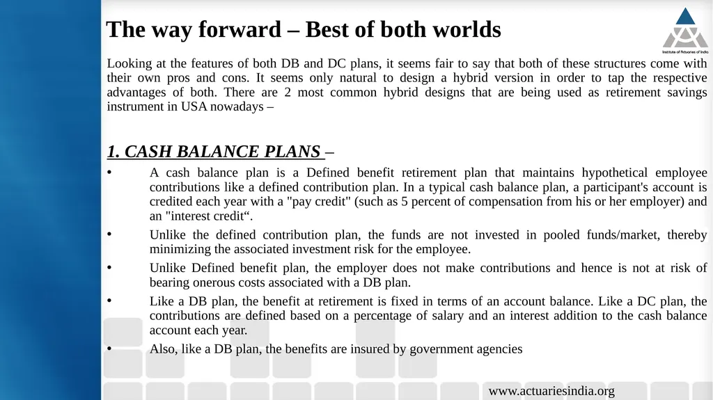 18th Current Issues in Retirement Benefits Online - slide 13 of 27