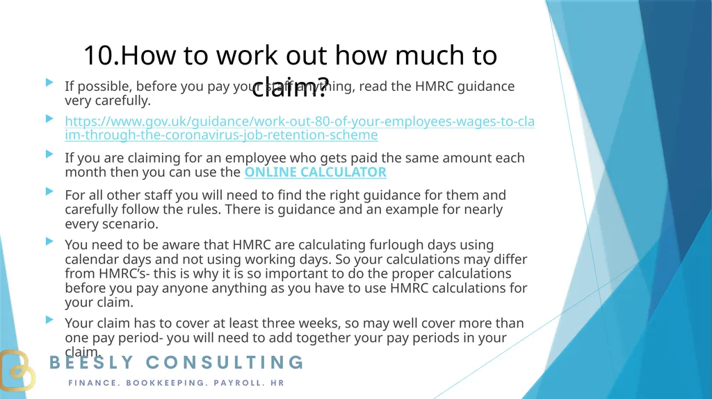 FURLOUGH 15 steps to getting it right 1. What is - slide 13 of 19