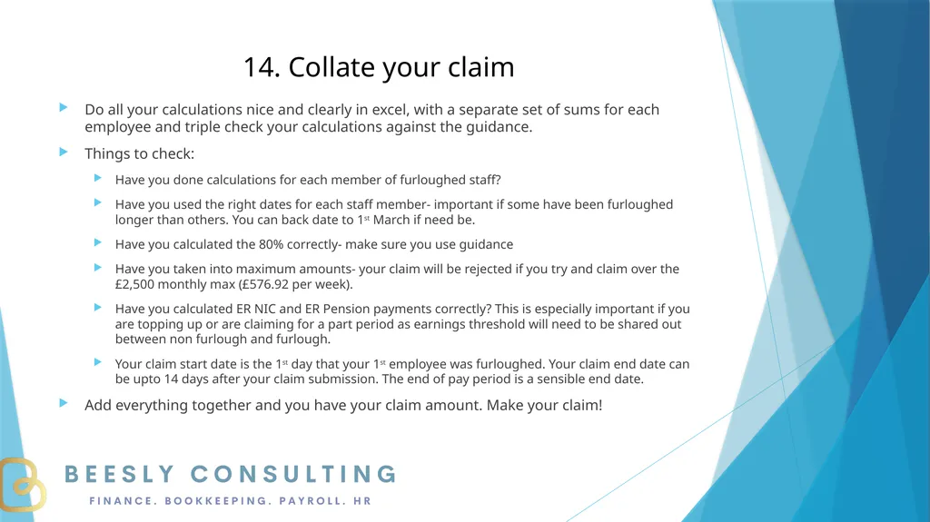 FURLOUGH 15 steps to getting it right 1. What is - slide 17 of 19