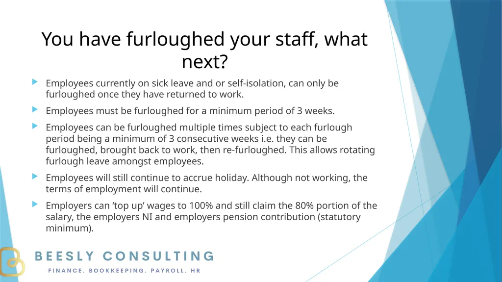 FURLOUGH 15 steps to getting it right 1. What is - slide 10 of 19
