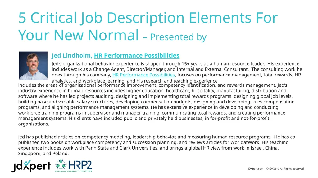 5 Critical Job Description Elements For Your New - slide 1 of 23