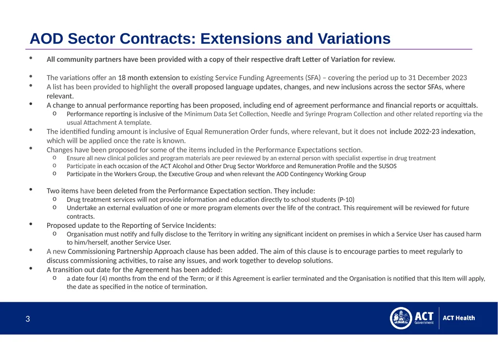 ACTHD ATOD Commissioning Processes, contracts and - slide 3 of 8
