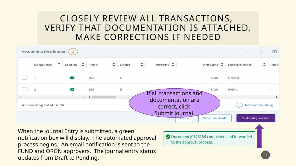 Finance self service journal entry training - slide 24 of 63