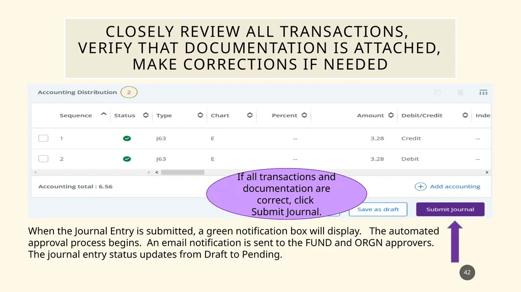 Finance self service journal entry training - slide 42 of 63