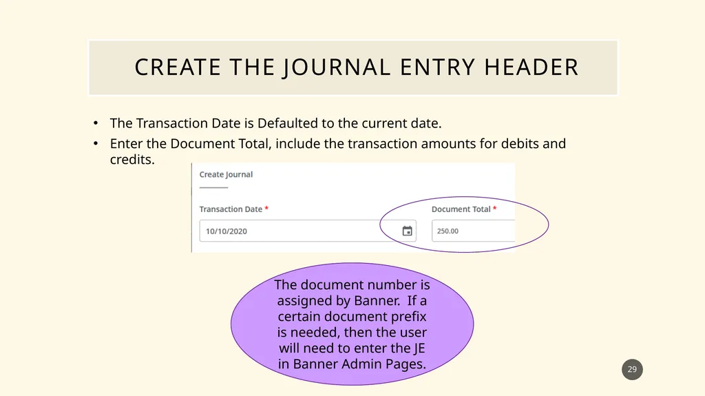 Finance self service journal entry training - slide 29 of 63
