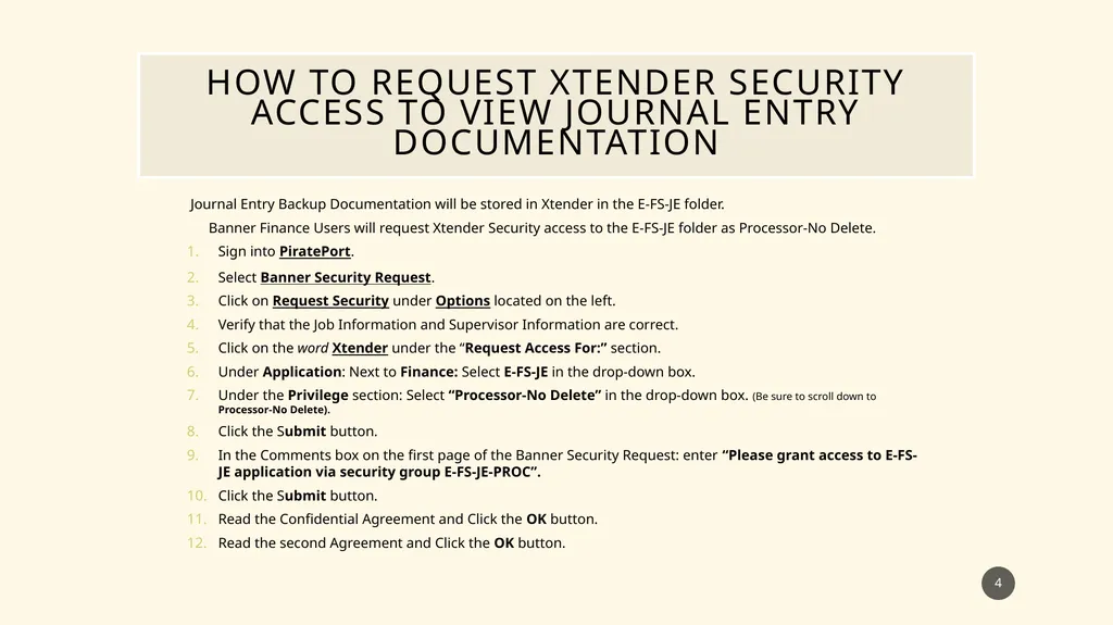 Finance self service journal entry training - slide 4 of 63