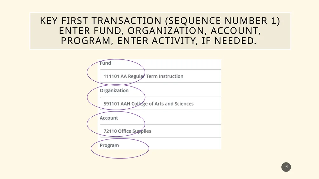 Finance self service journal entry training - slide 15 of 63