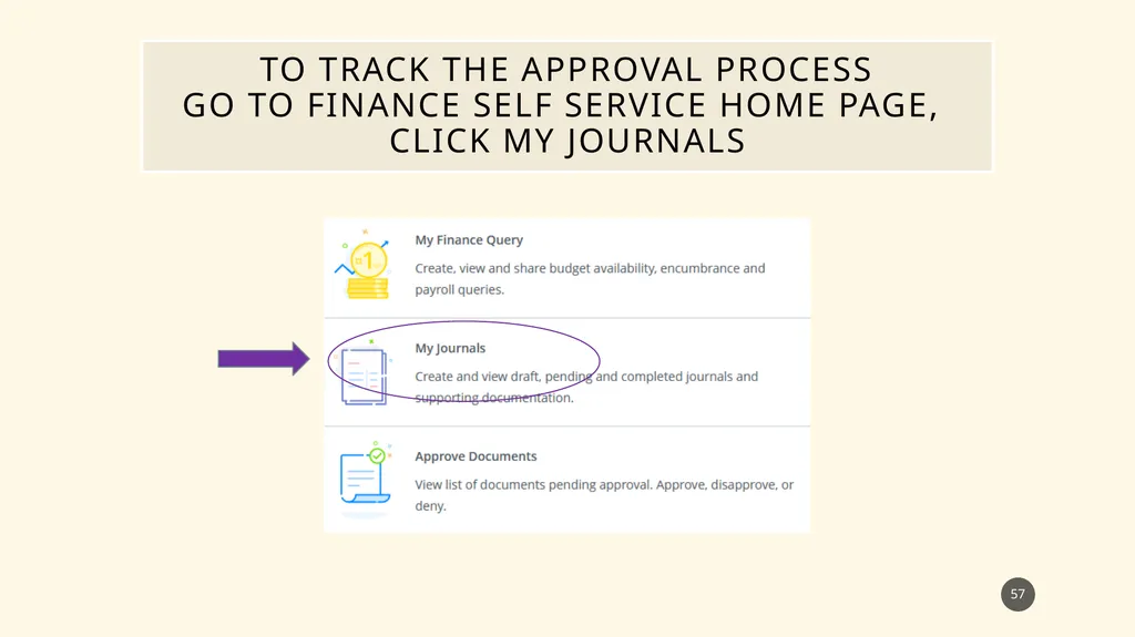 Finance self service journal entry training - slide 57 of 63