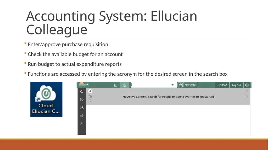 General Ledger Training Cloud Ellucian Colleague - slide 3 of 46