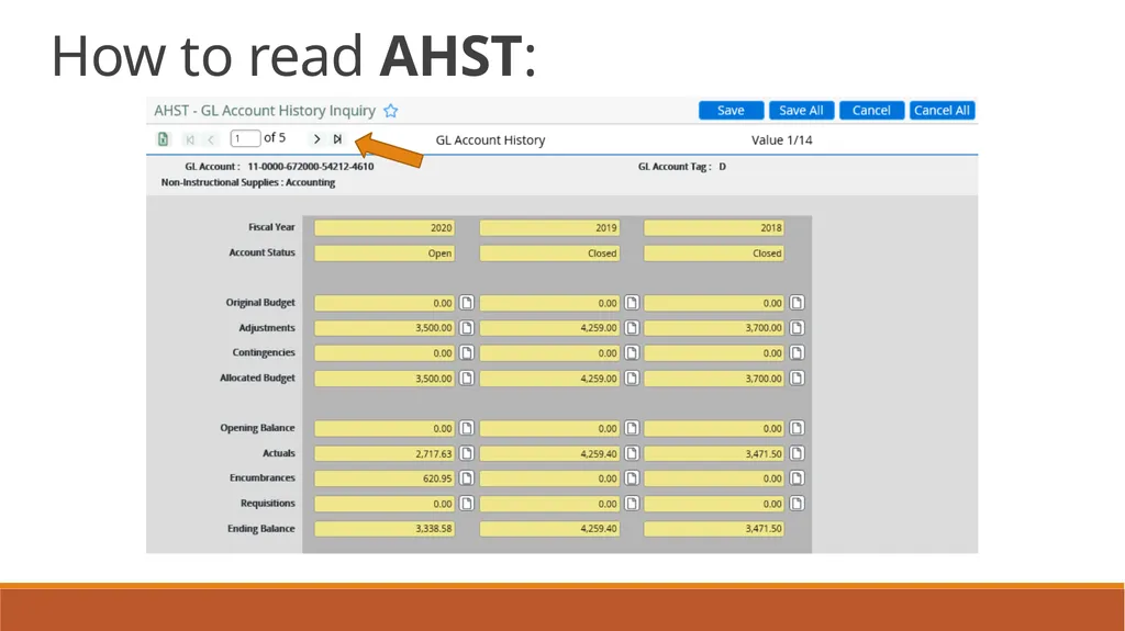 General Ledger Training Cloud Ellucian Colleague - slide 16 of 46