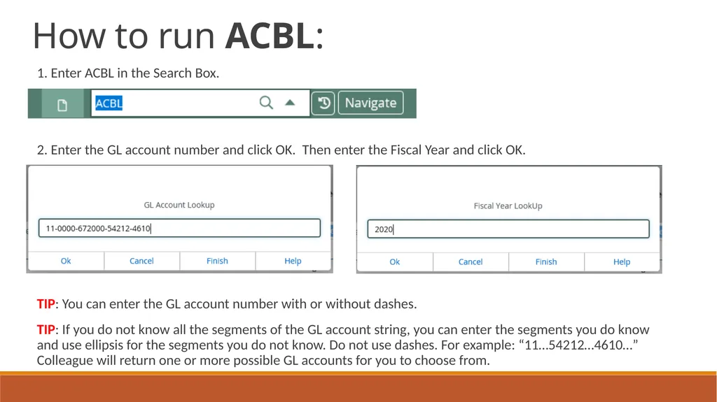 General Ledger Training Cloud Ellucian Colleague - slide 11 of 46