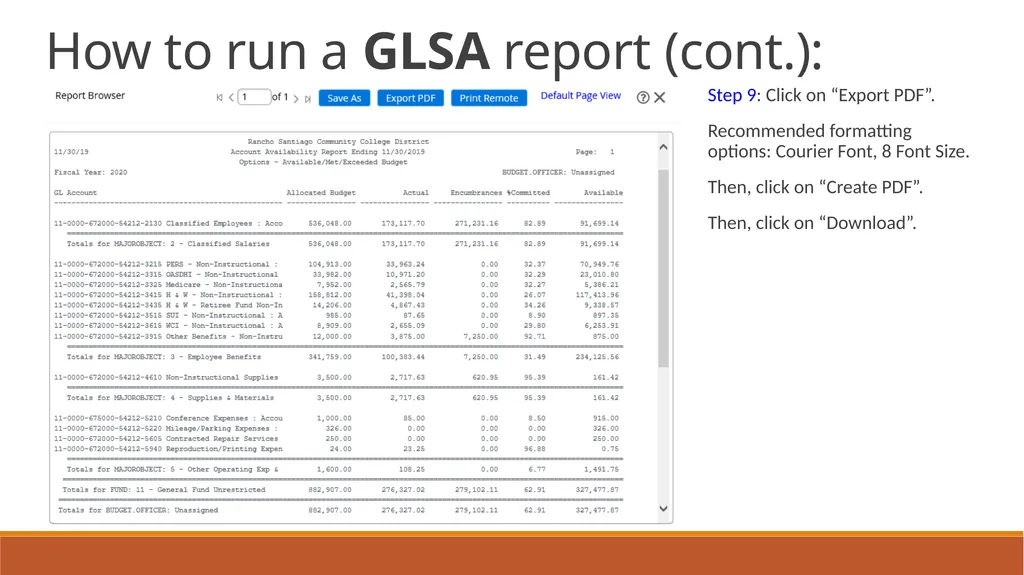 General Ledger Training Cloud Ellucian Colleague - slide 45 of 46