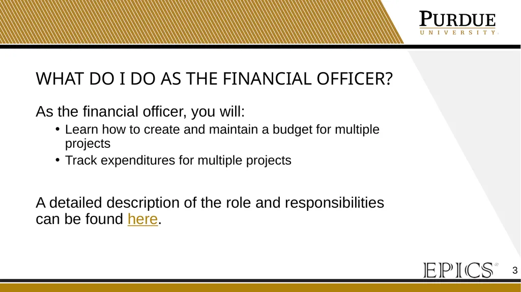 Financial officer Training Your role as the - slide 3 of 21
