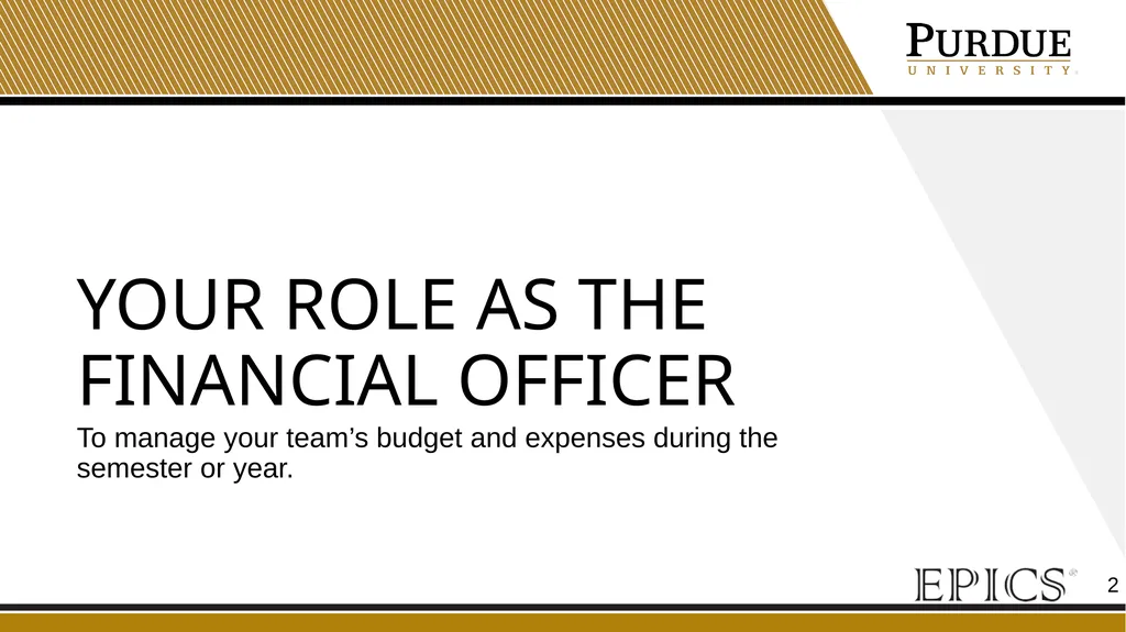 Financial officer Training Your role as the - slide 2 of 21