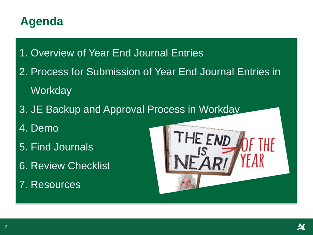 Workday Training for Year-End Journal Entry - slide 2 of 15
