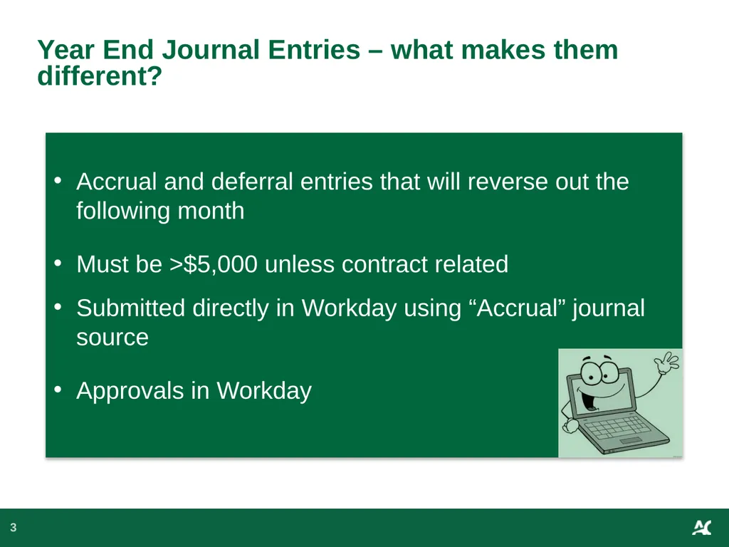 Workday Training for Year-End Journal Entry - slide 3 of 15