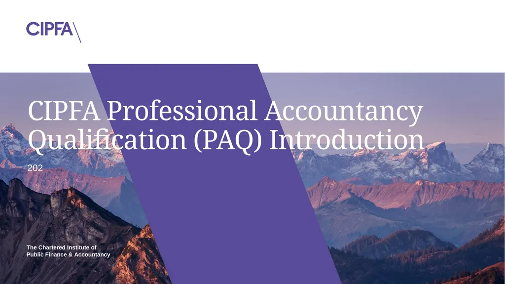 202 CIPFA Professional Accountancy Qualification - slide 1 of 15