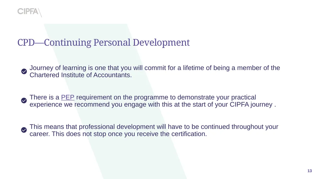 202 CIPFA Professional Accountancy Qualification - slide 13 of 15