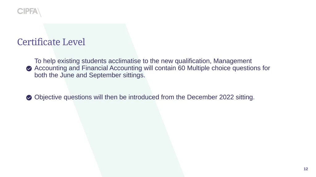 202 CIPFA Professional Accountancy Qualification - slide 12 of 15