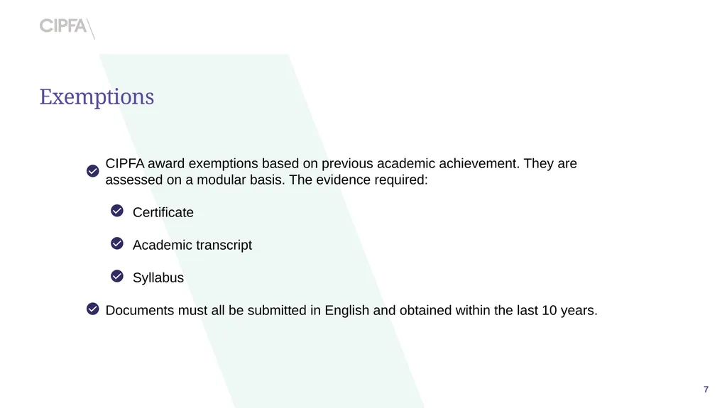 202 CIPFA Professional Accountancy Qualification - slide 7 of 15