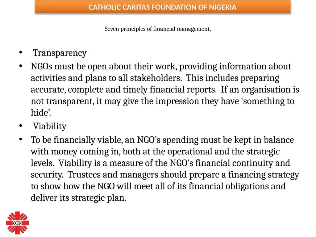 FINANCIAL MANAGEMENT ESSENTIALS FOR NGOs ( Adapted - slide 26 of 31