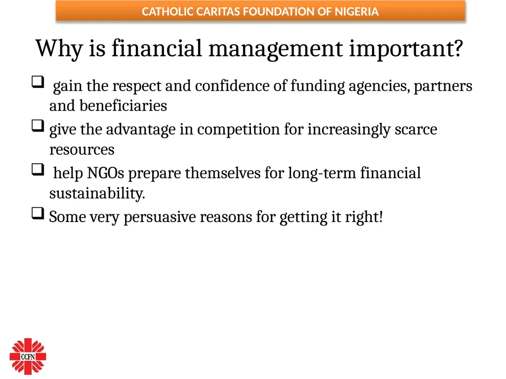 FINANCIAL MANAGEMENT ESSENTIALS FOR NGOs ( Adapted - slide 14 of 31