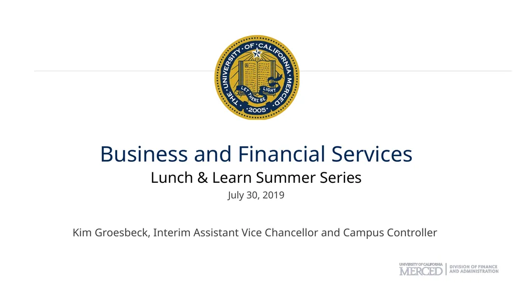 Business and Financial Services Lunch & Learn - slide 1 of 24