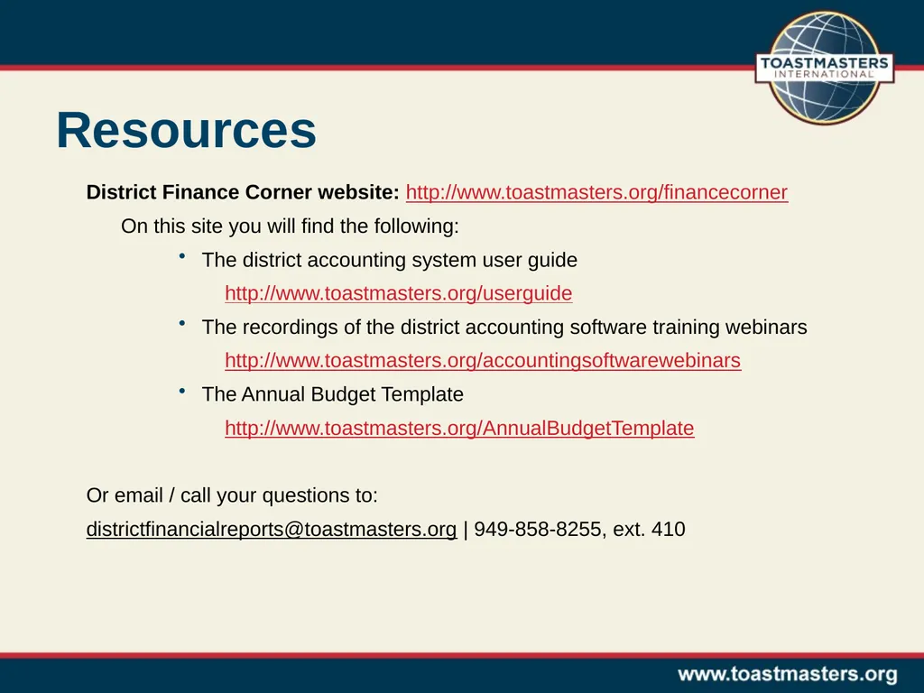 Using the District Accounting System Part 1: - slide 23 of 23