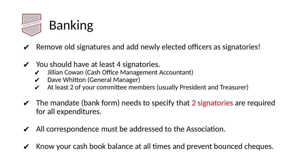 Society Treasurer’s Training 2021 - 2022 - slide 5 of 43