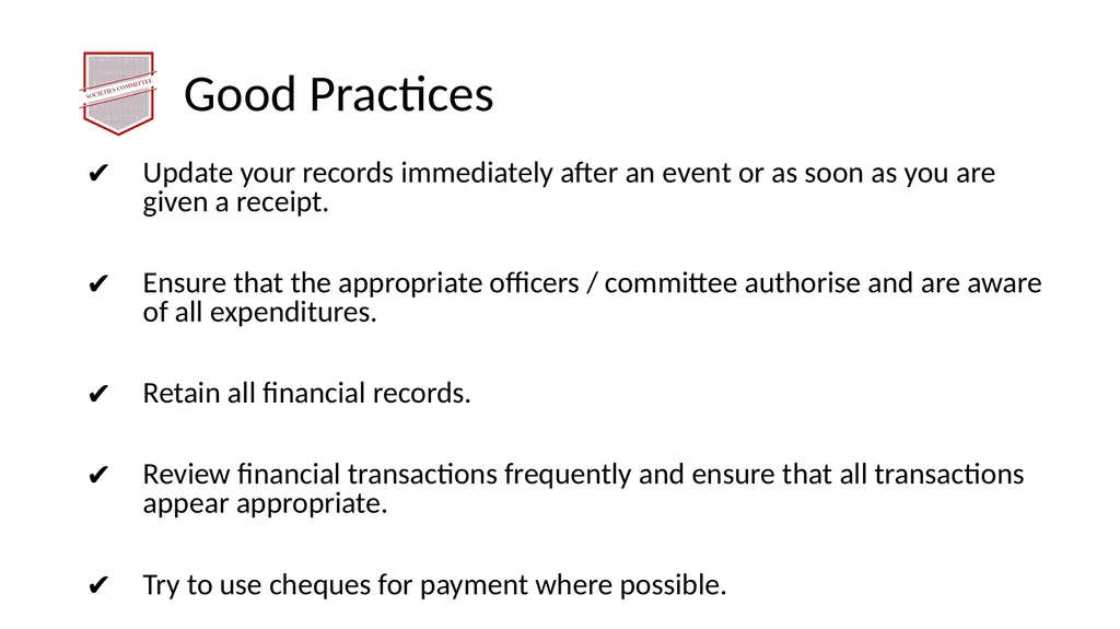 Society Treasurer’s Training 2021 - 2022 - slide 36 of 43