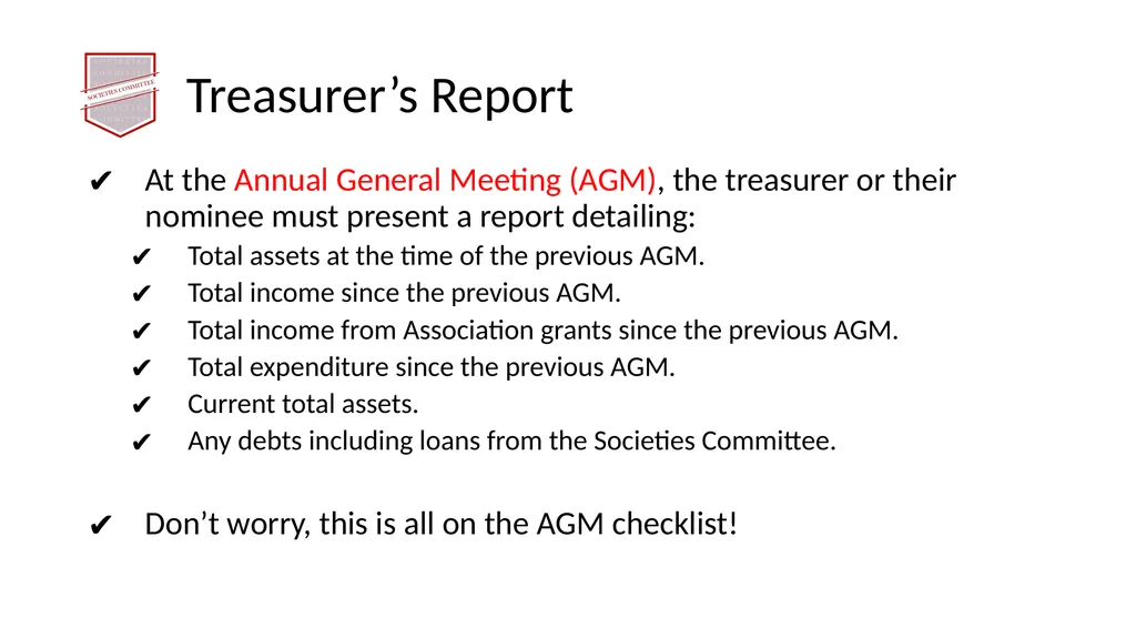 Society Treasurer’s Training 2021 - 2022 - slide 10 of 43