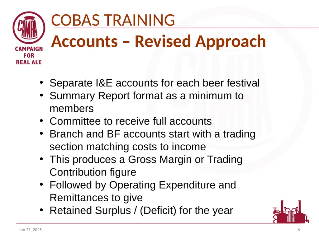 Welcome to the COBAS (camra’s online branch - slide 8 of 18
