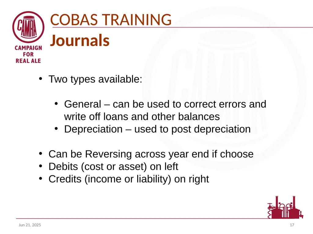 Welcome to the COBAS (camra’s online branch - slide 17 of 18